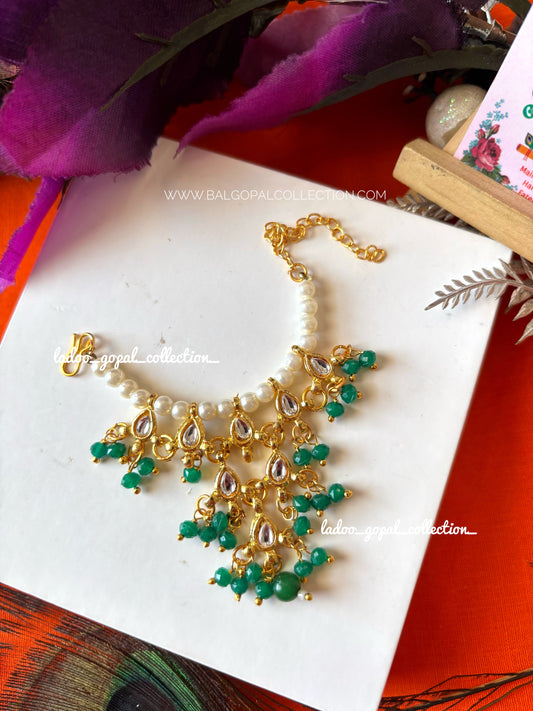 Heavy green choker mala for laddu gopal size 4-5-6