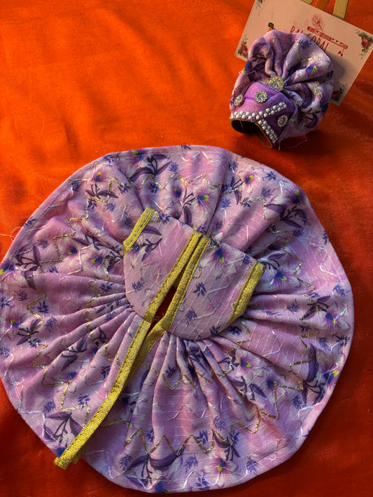 Cotton poshak with pagdi for laddu gopal