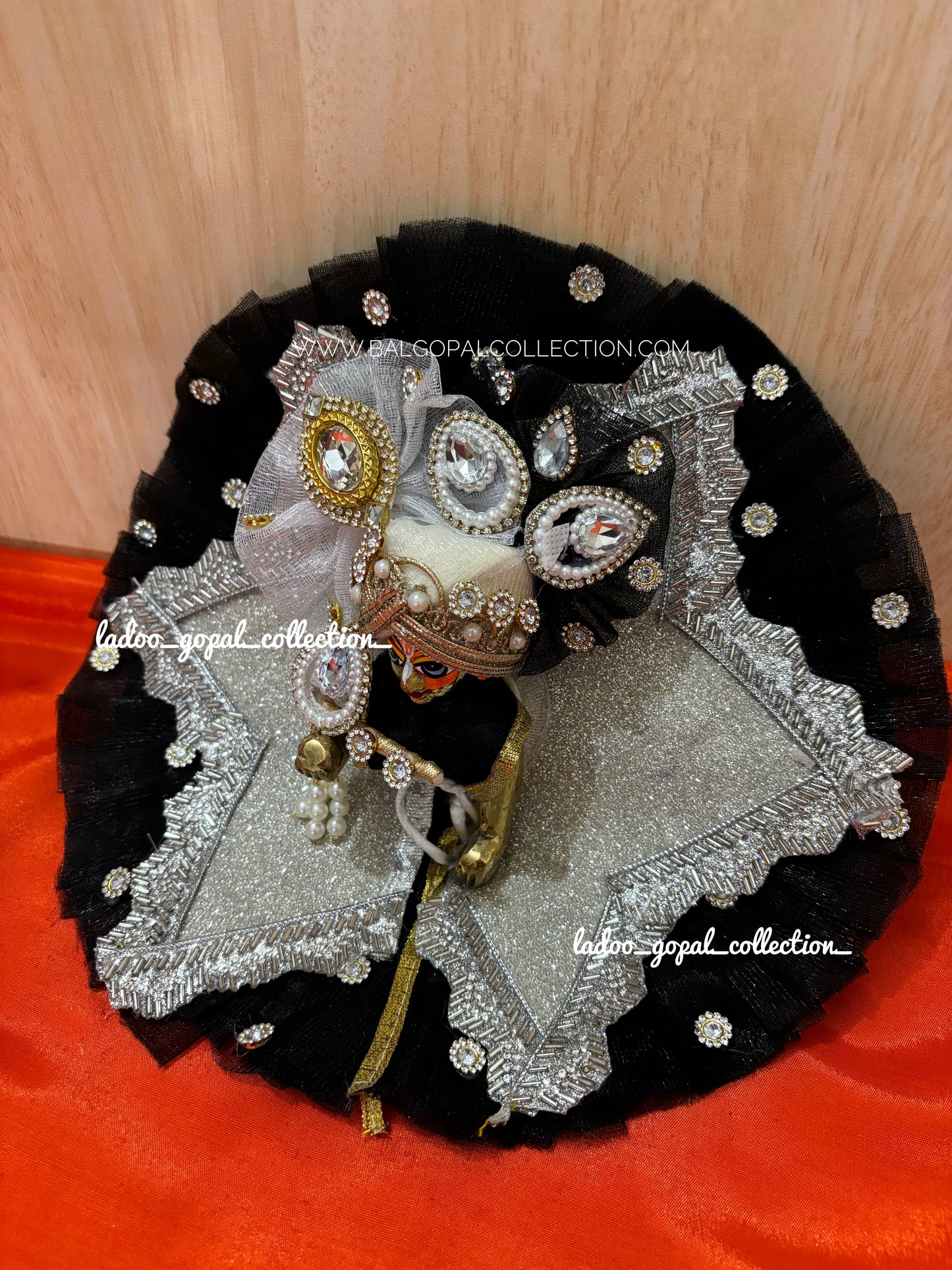 Black silver star poshak for laddu gopal