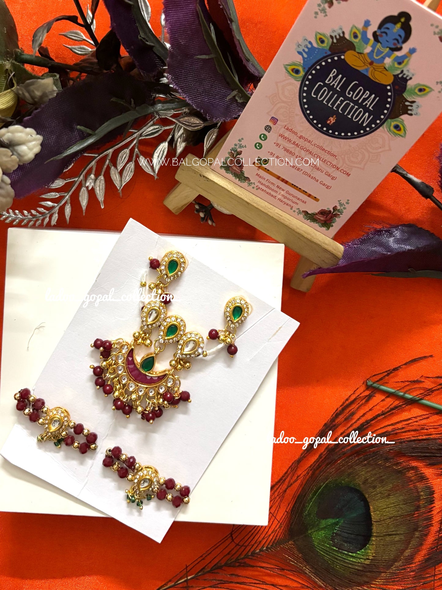 Vrindavan Rajwadi Kundan Mala Set