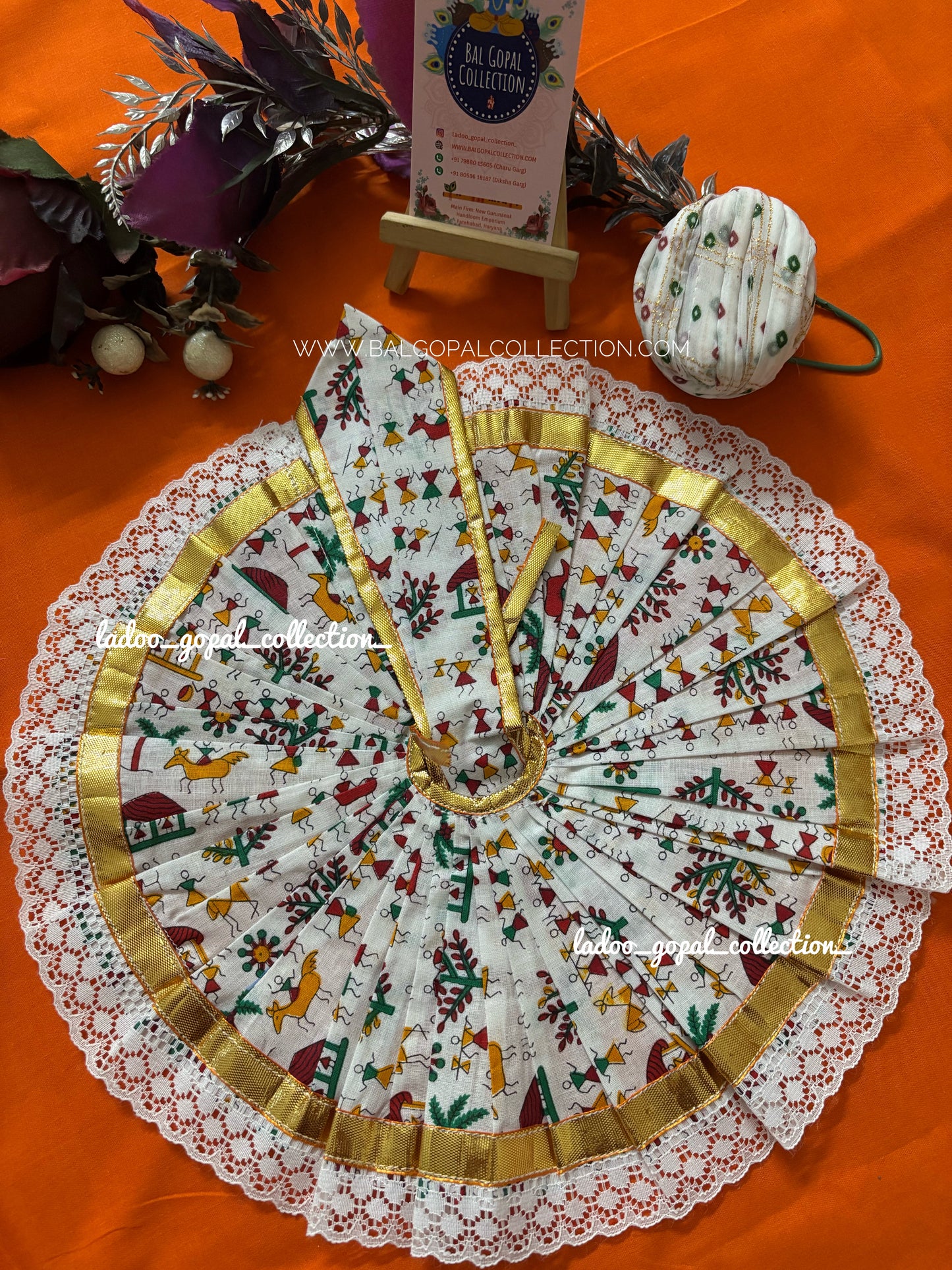 Cotton poshak with pagdi for laddu gopal size 6-7