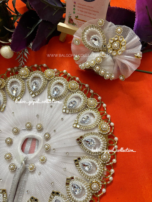 Heavy white poshak for laddu gopal