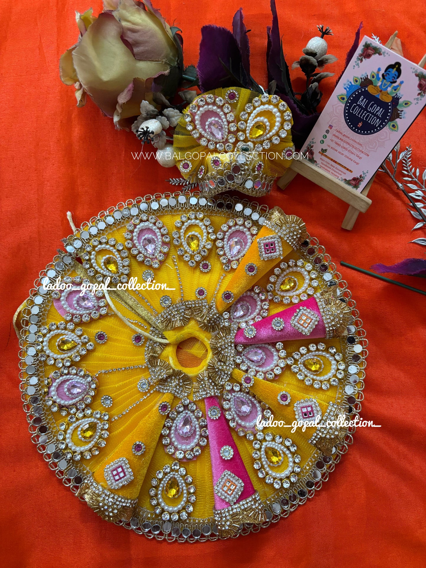 Heavy cone poshak with pagdi for laddu gopal