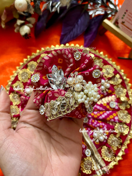 Pink bandhej poshak laddu gopal