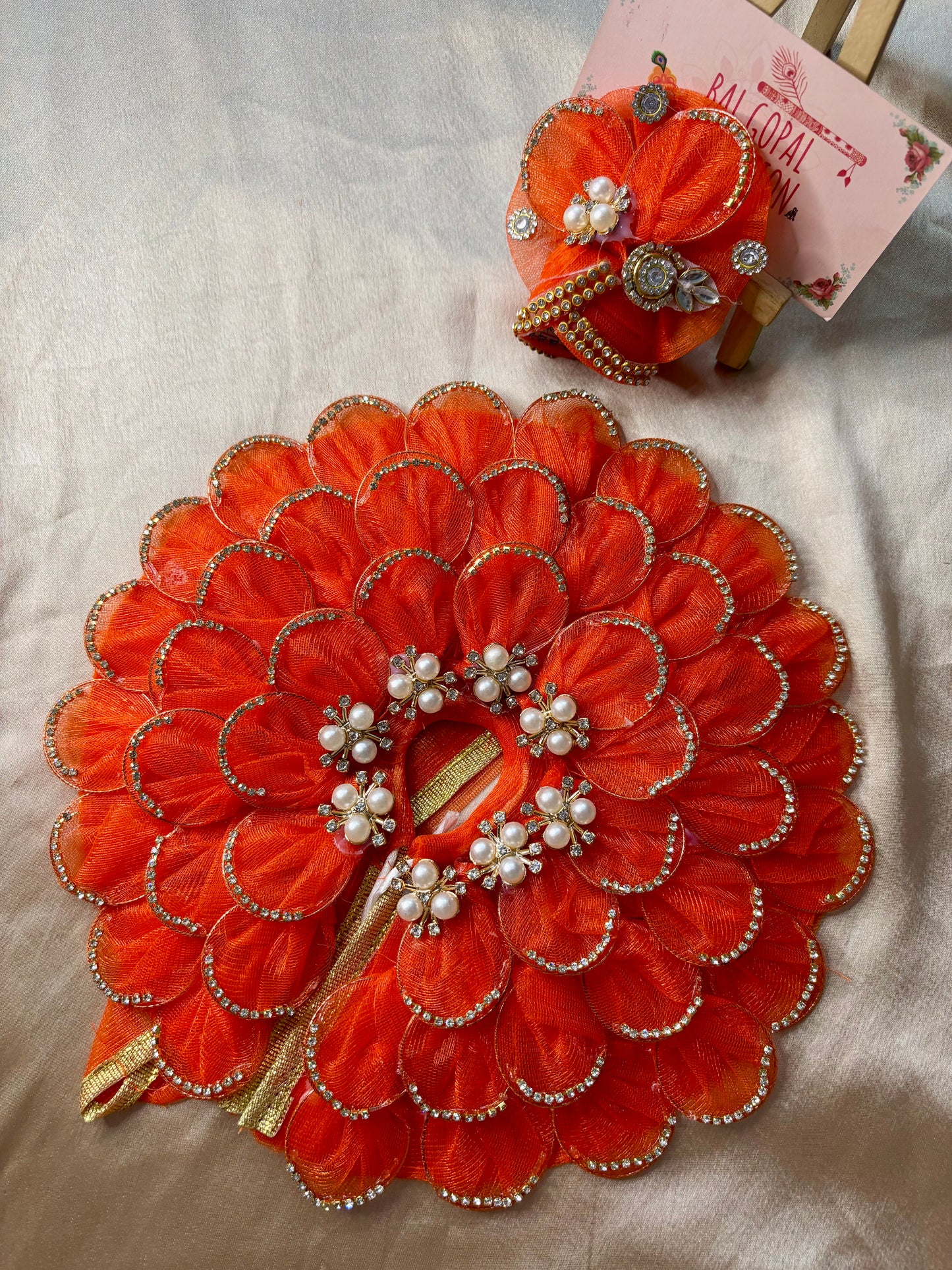 Heavy orange poshak for laddu gopal