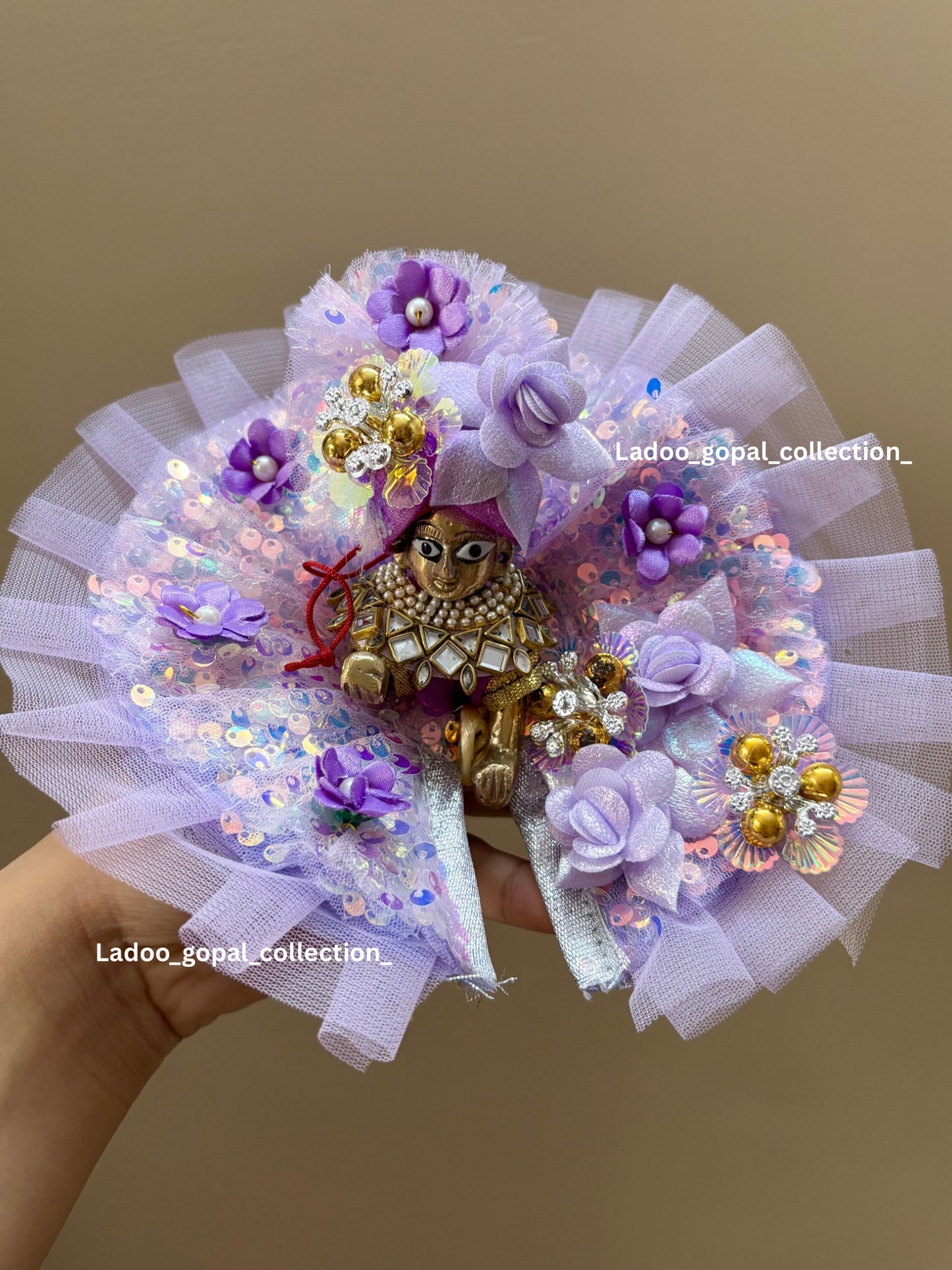 Sequin work poshak for laddu gopal
