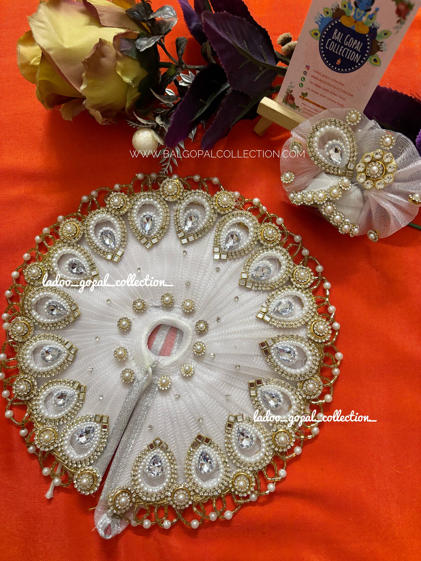 Heavy white poshak for laddu gopal
