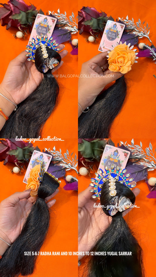 Heavy long kesh for radha rani size 5-6-7