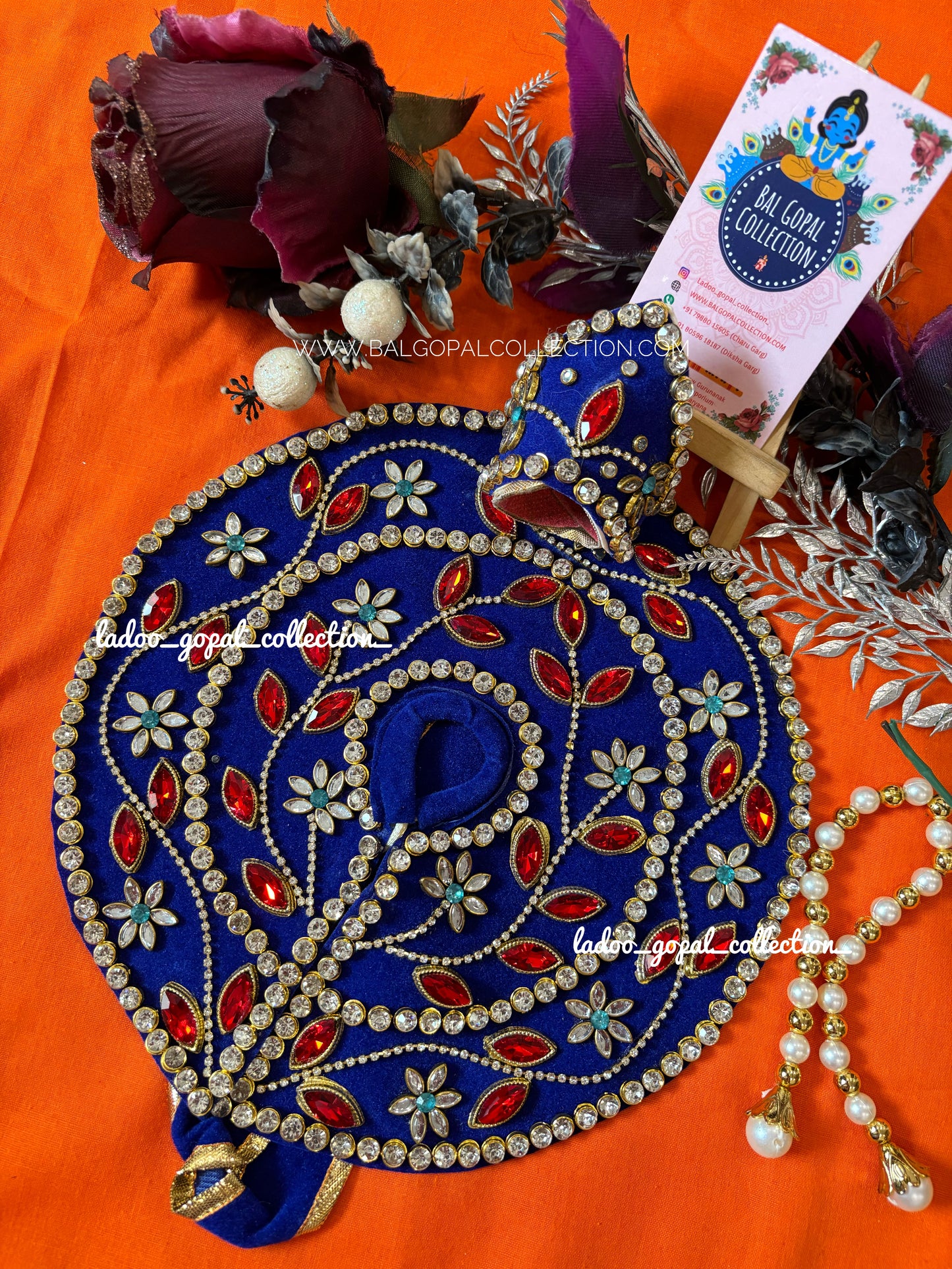 Heavy kundan poshak for laddu gopal