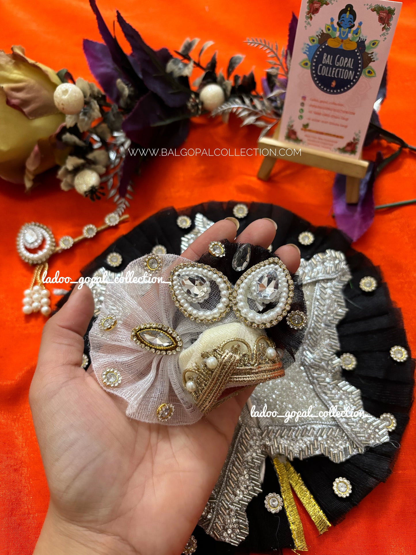 Black silver star poshak for laddu gopal
