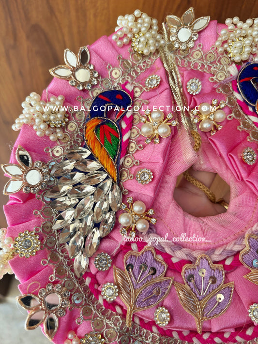 Heavy pink poshak for laddu gopal