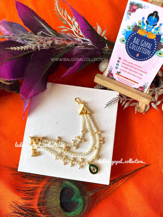 Layer white moti mala for laddu gopal size 5-6-7