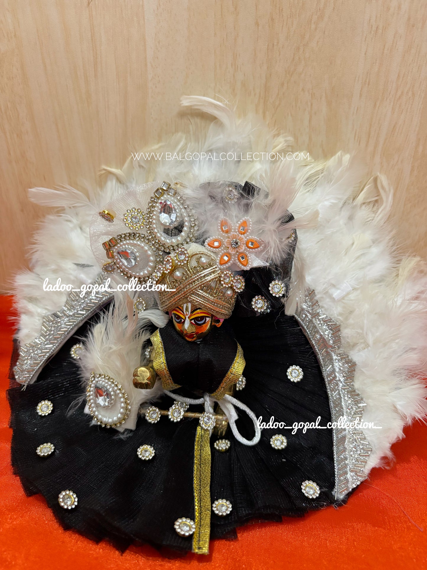 Black fur special poshak for laddu gopal