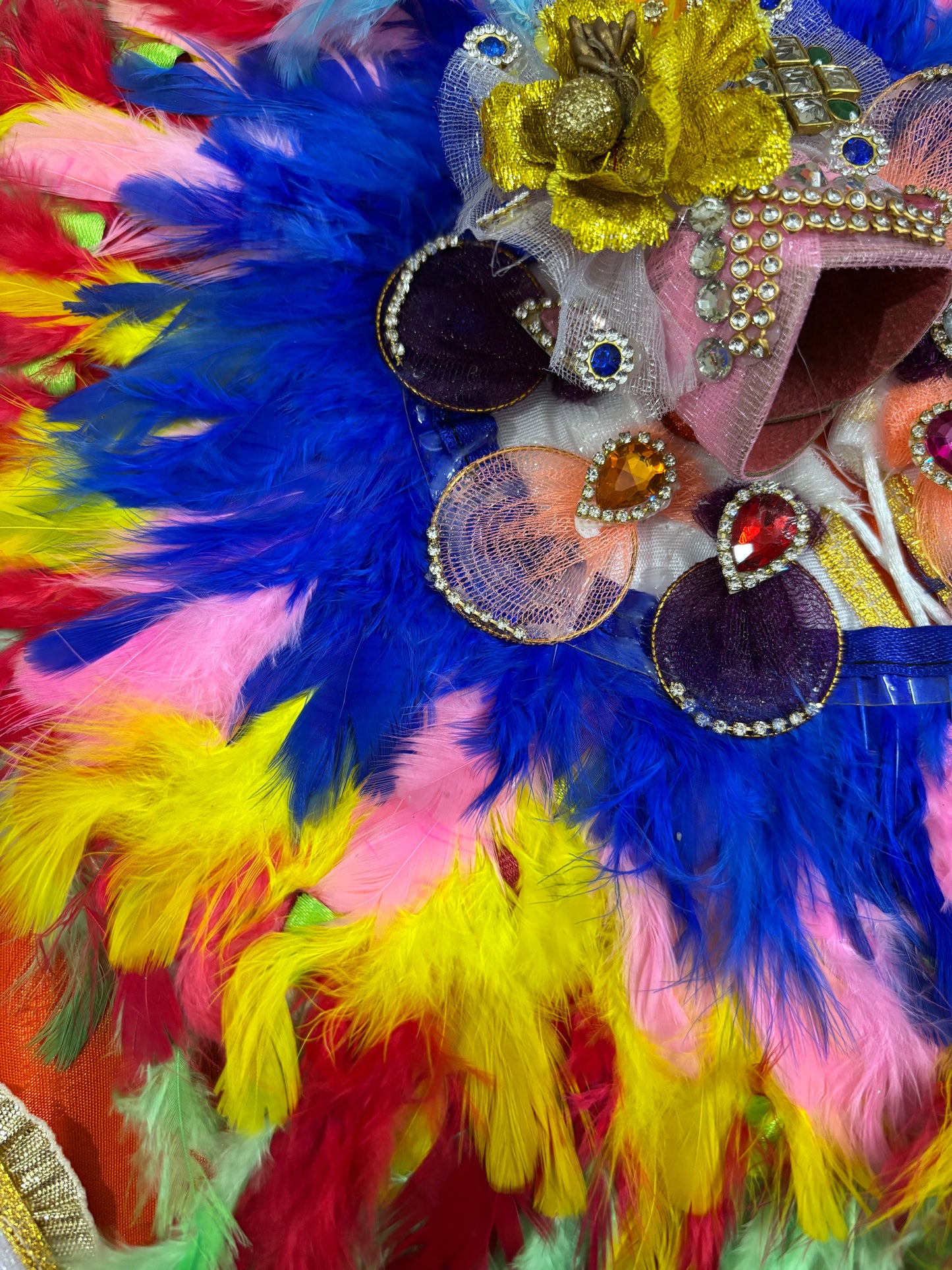 Colorful feather poshak for laddu gopal
