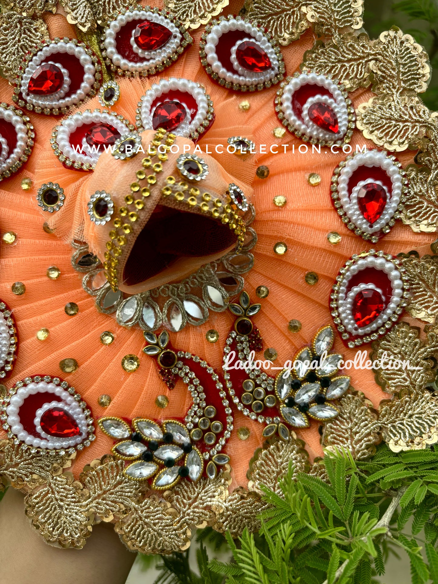 Heavy peacock poshak for laddu gopal