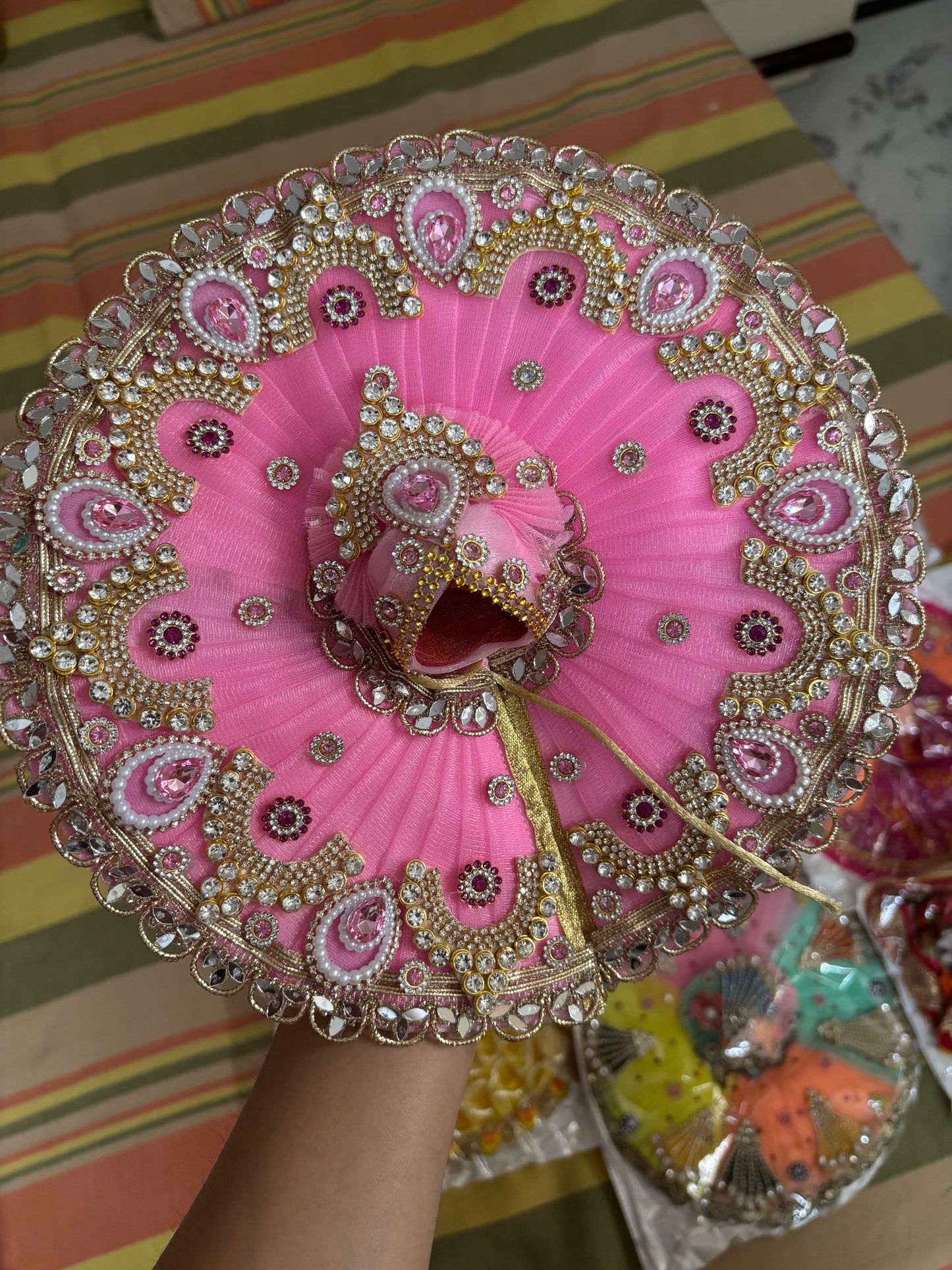 Heavy pink poshak for laddu gopal