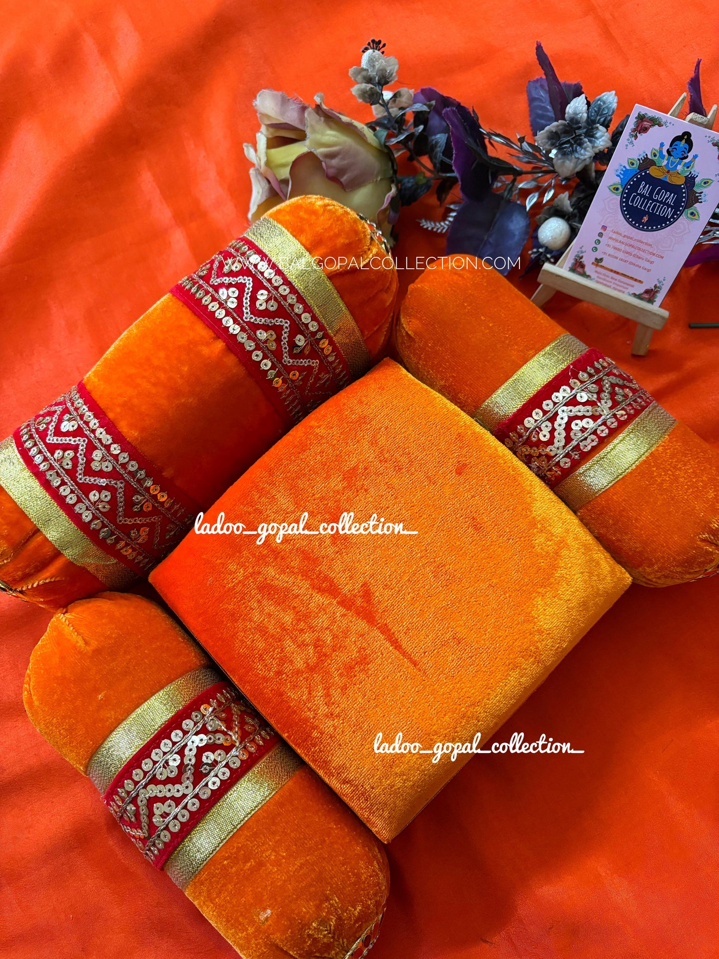 Wooden Heavy Velvet Gaddi for Laddu Gopal size upto 5