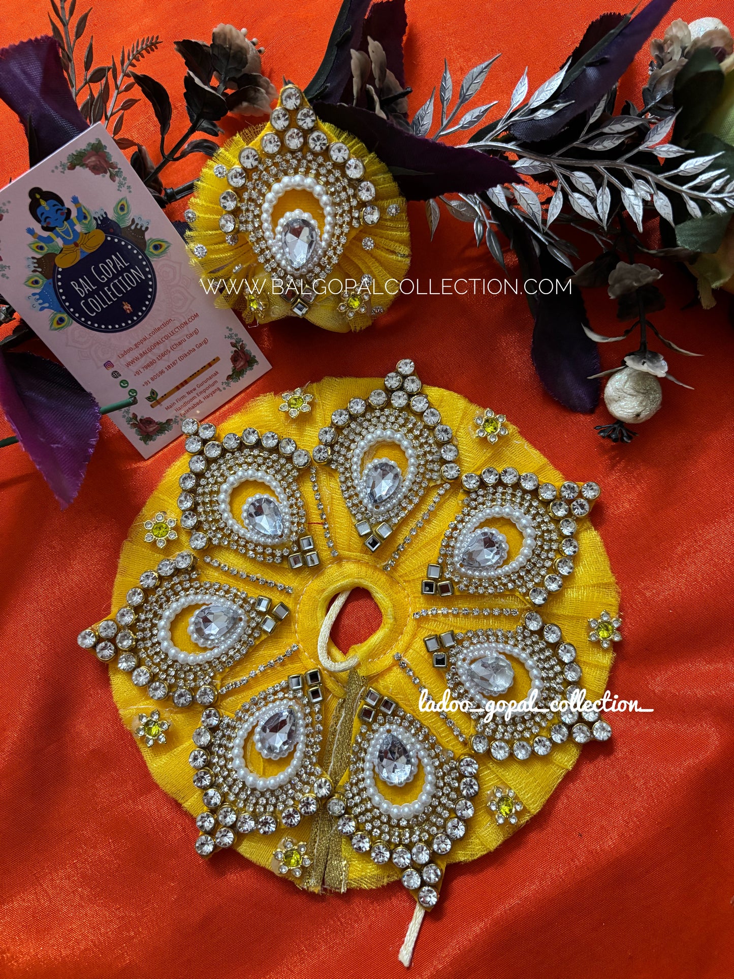 Yellow heavy poshak for laddu gopal size 2-3