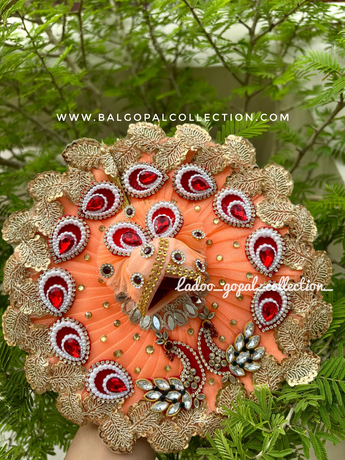 Heavy peacock poshak for laddu gopal