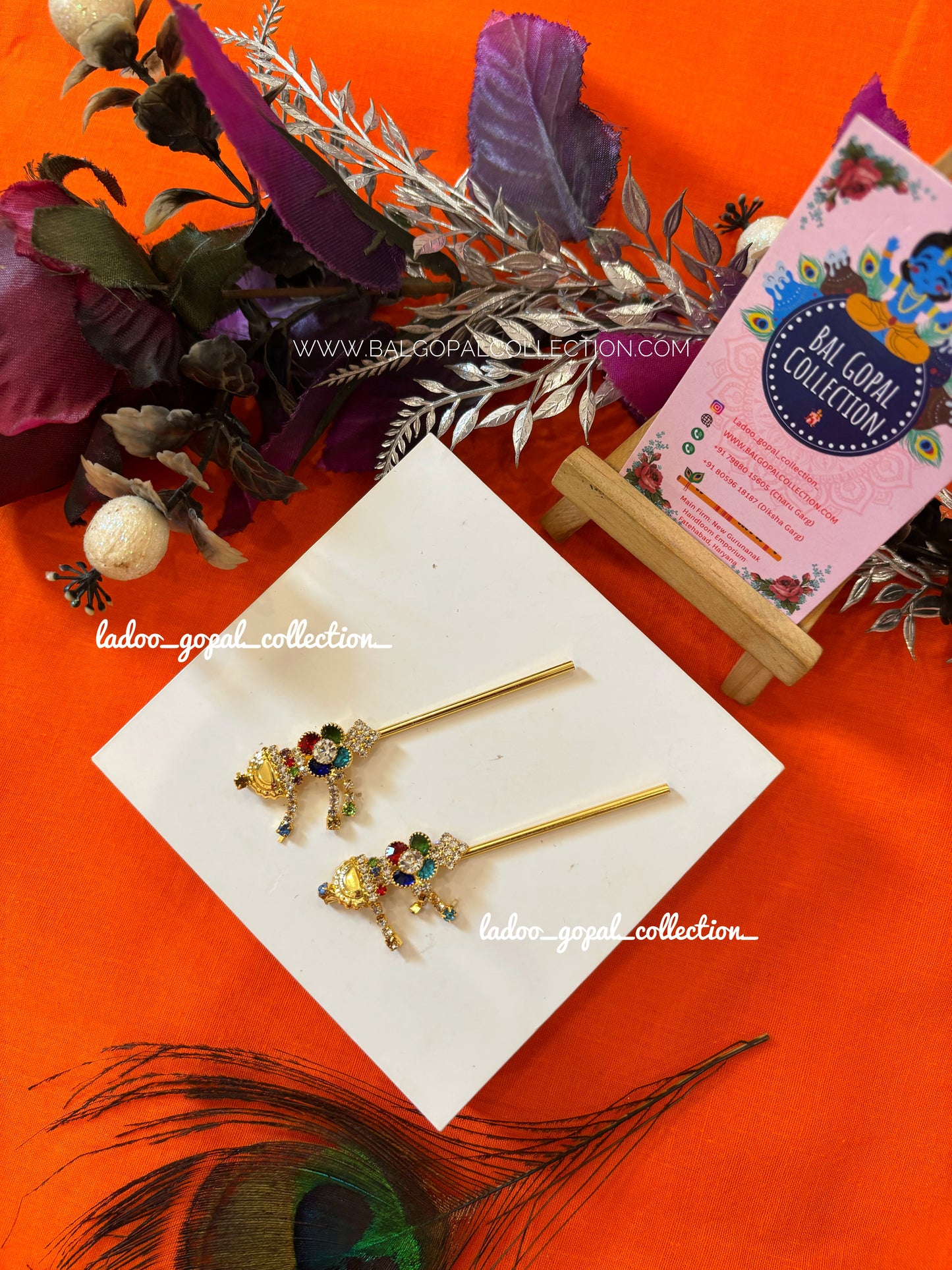 Golden bansi for laddu gopal size 3-4