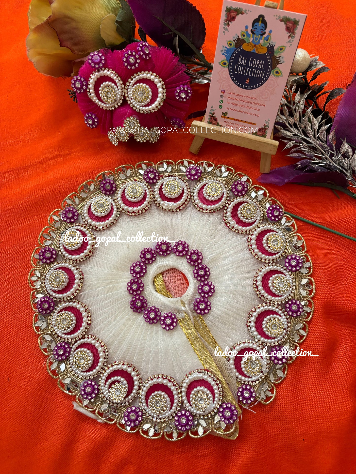 Heavy white poshak for laddu gopal