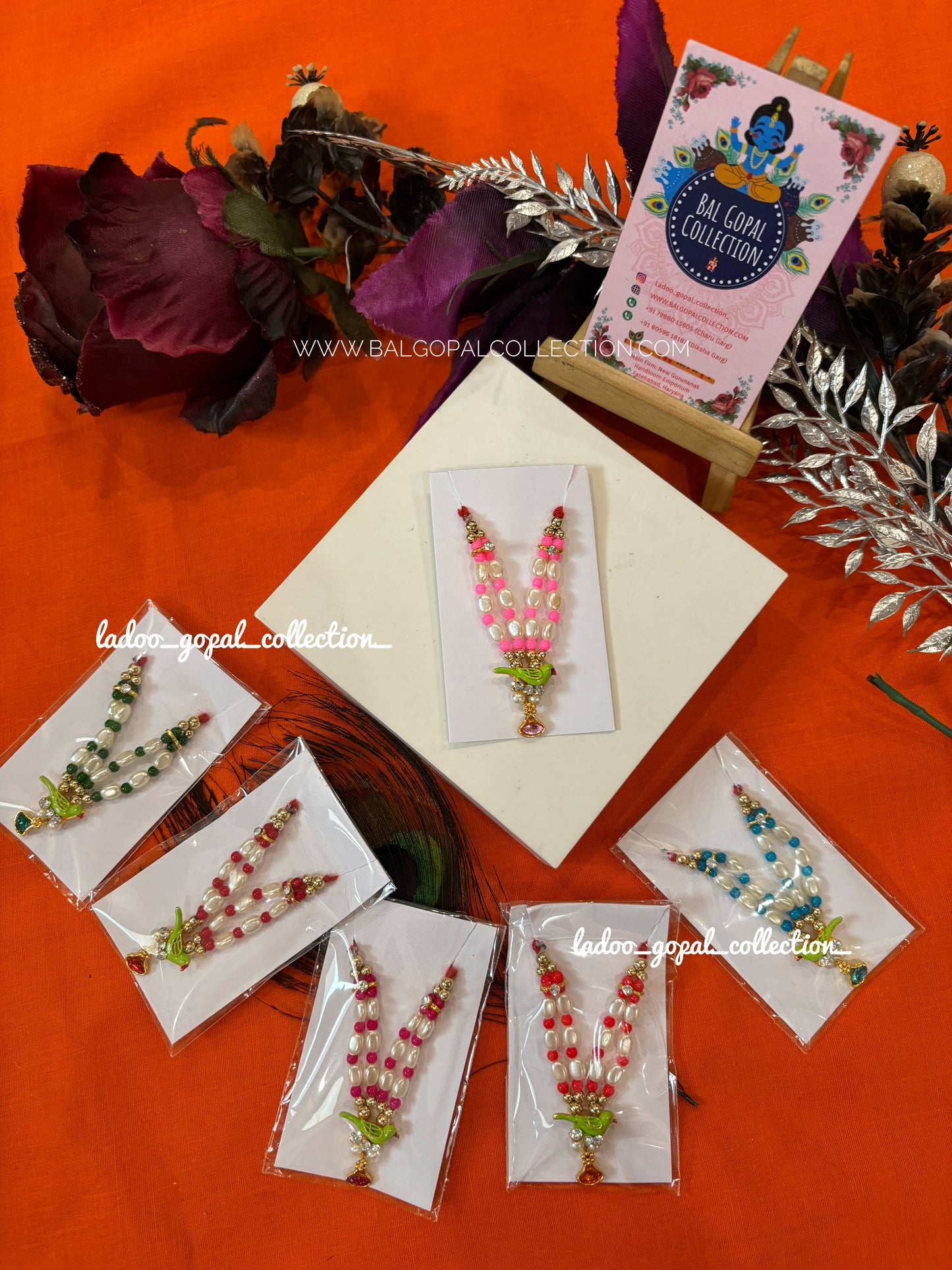 Parrot mala for laddu gopal size 2-3-4