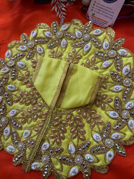 Yellow work poshak for laddu gopal