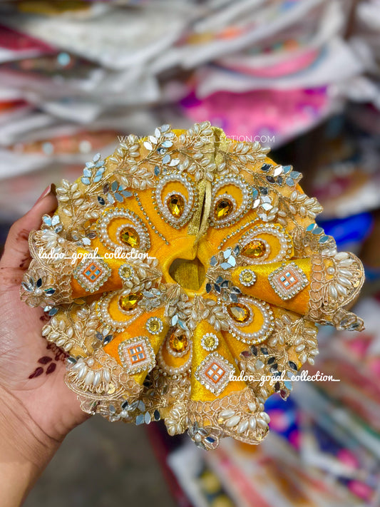 Heavy cone poshak for laddu gopal with pagdi
