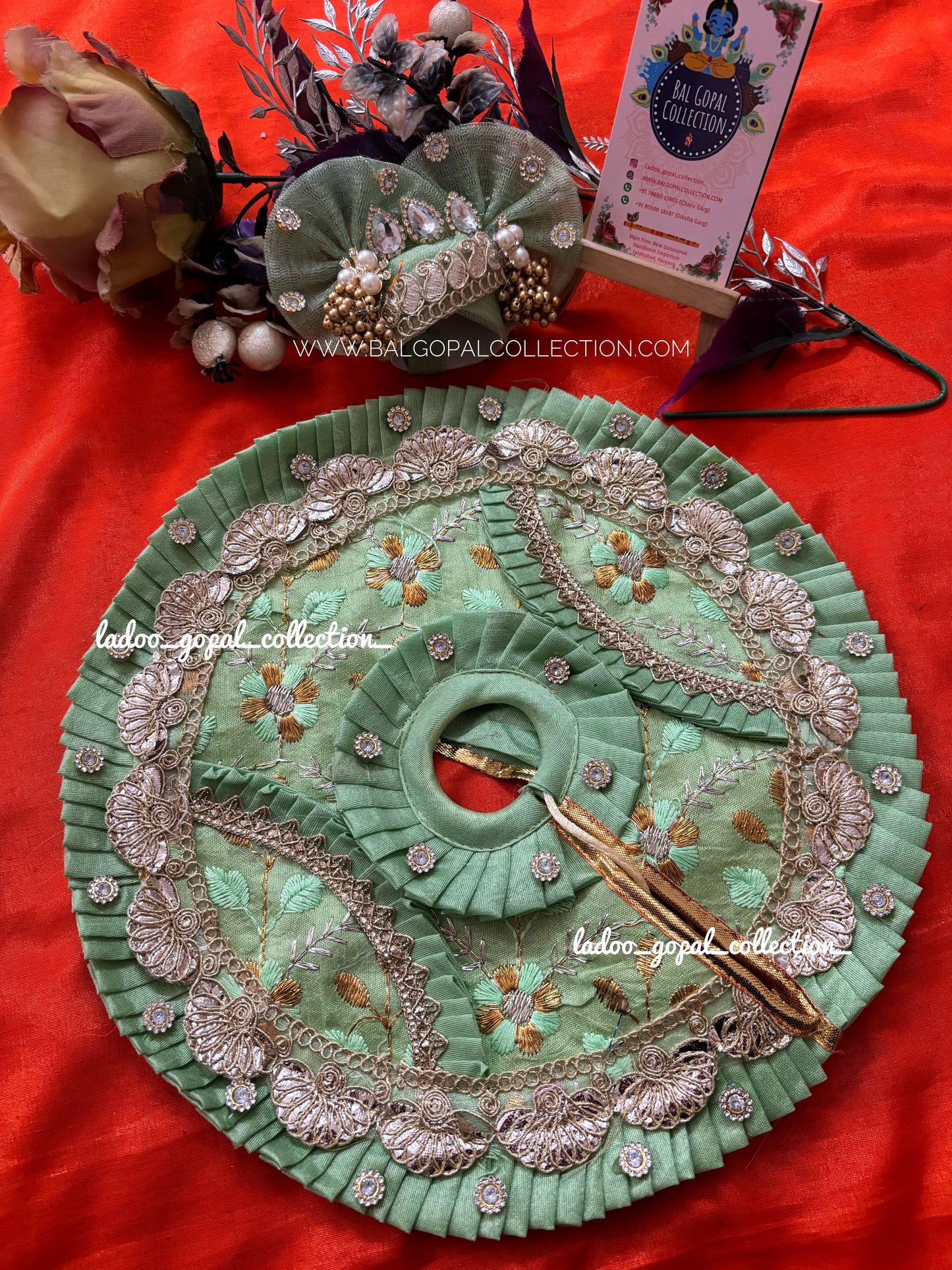 Green poshak for laddu gopal