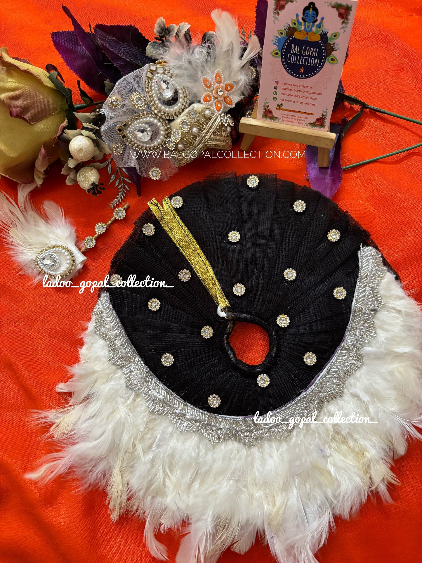 Black fur special poshak for laddu gopal