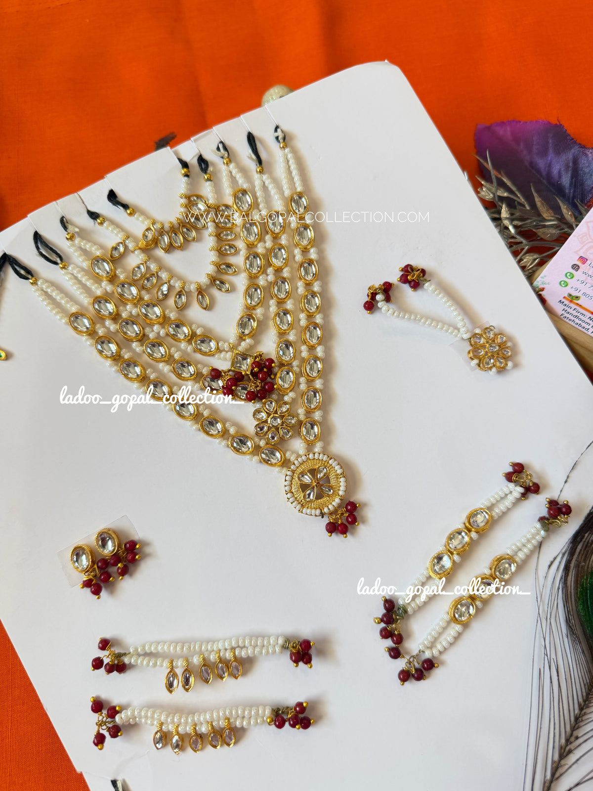 White shringar set for Radha Krishna