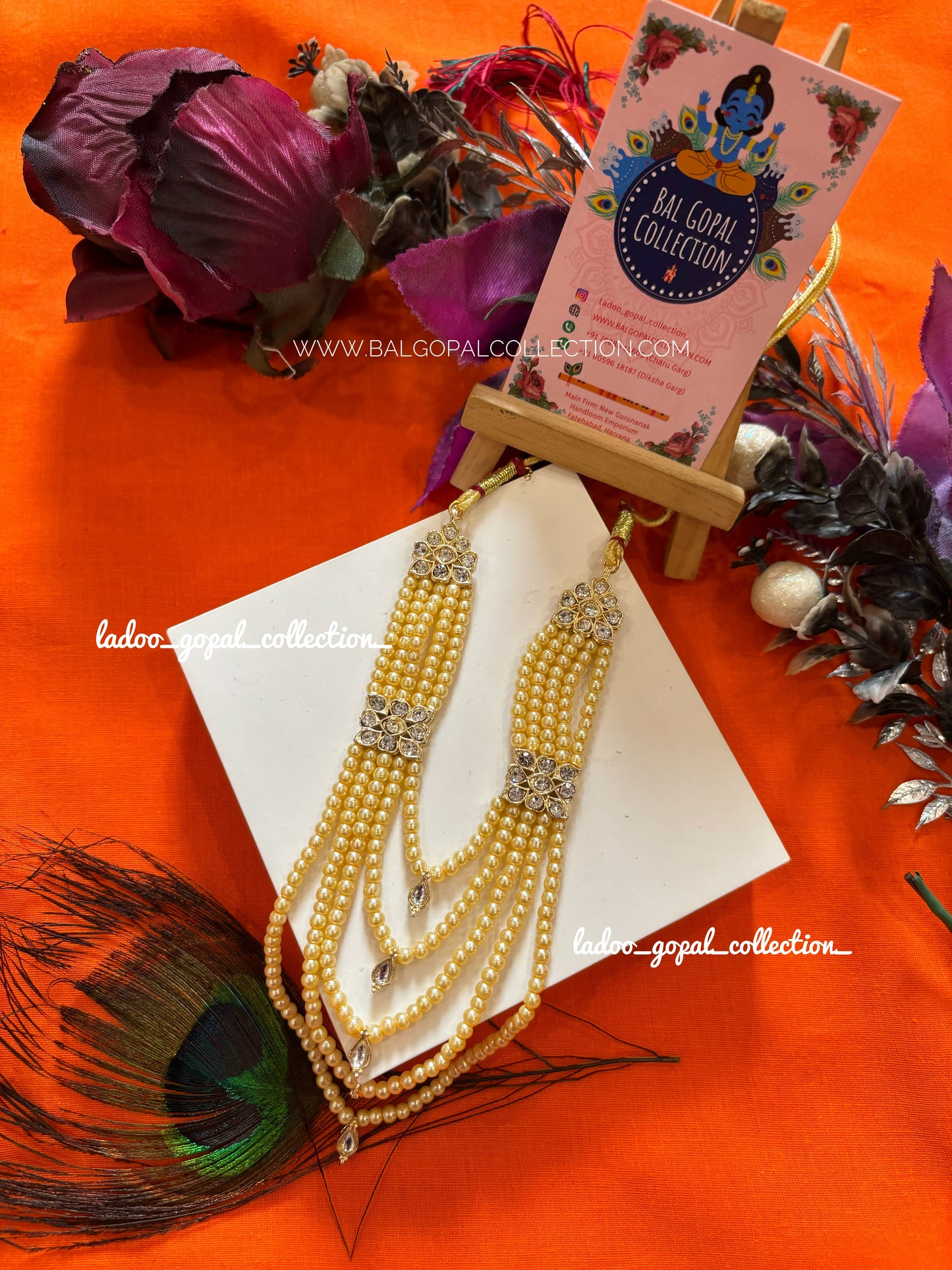 Long kundan layer mala for radha krishna