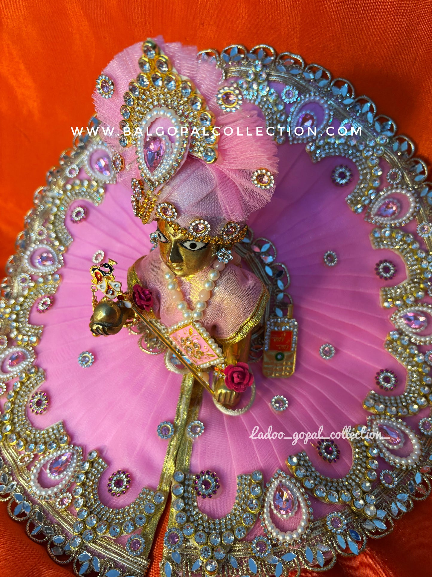 Heavy pink poshak for laddu gopal
