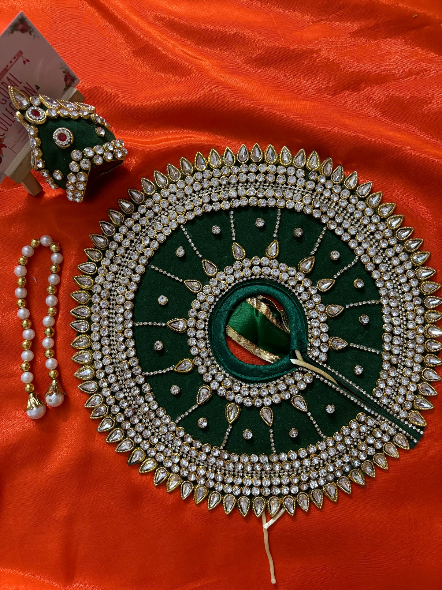 Heavy kudan dark green poshak for laddu gopal