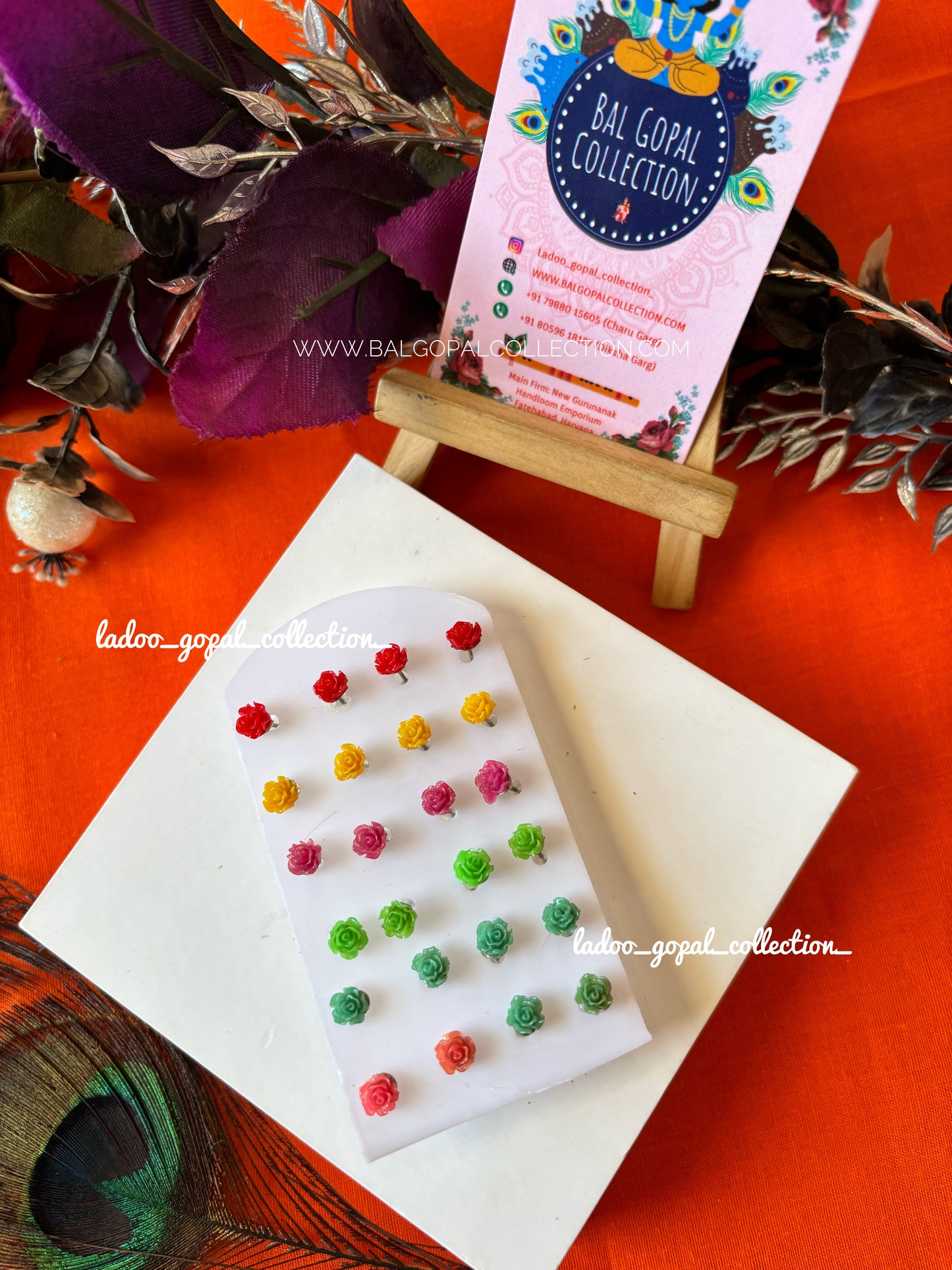 Earrings/Tops for laddu gopal (set of 3)
