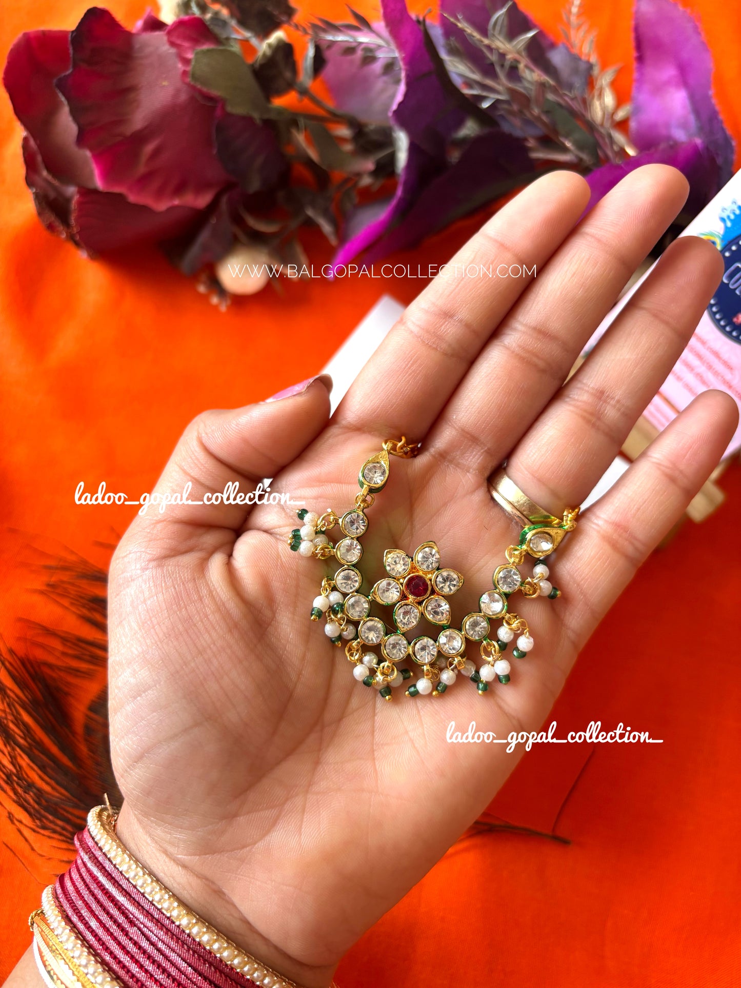 Premium flower jadau mala for laddu gopal size 4-5-6