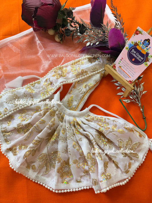 White lehnga for mata rani