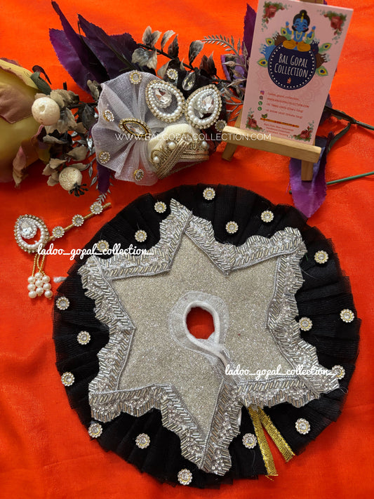 Black silver star poshak for laddu gopal