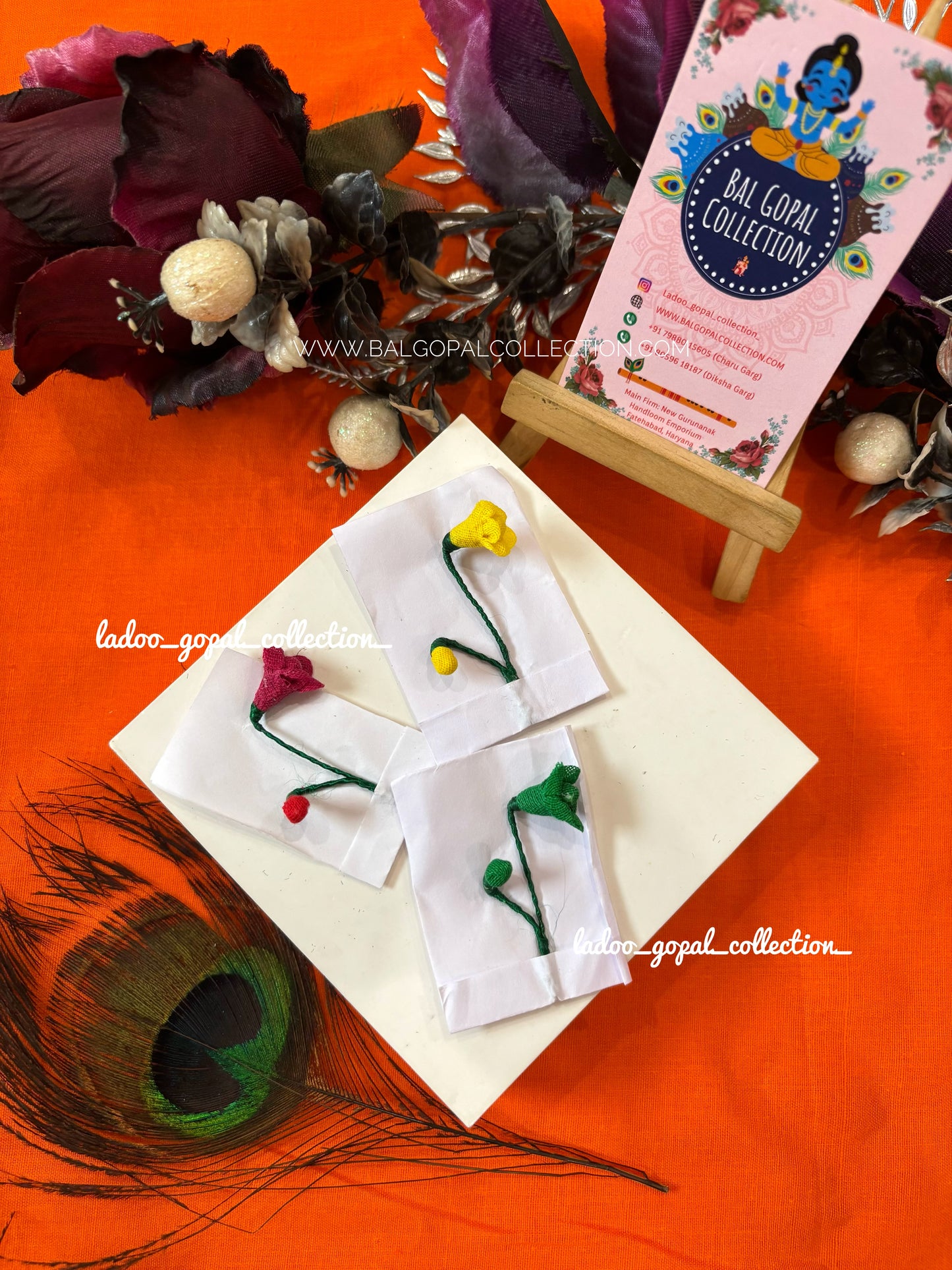 Cotton chari for laddu gopal and radha rani