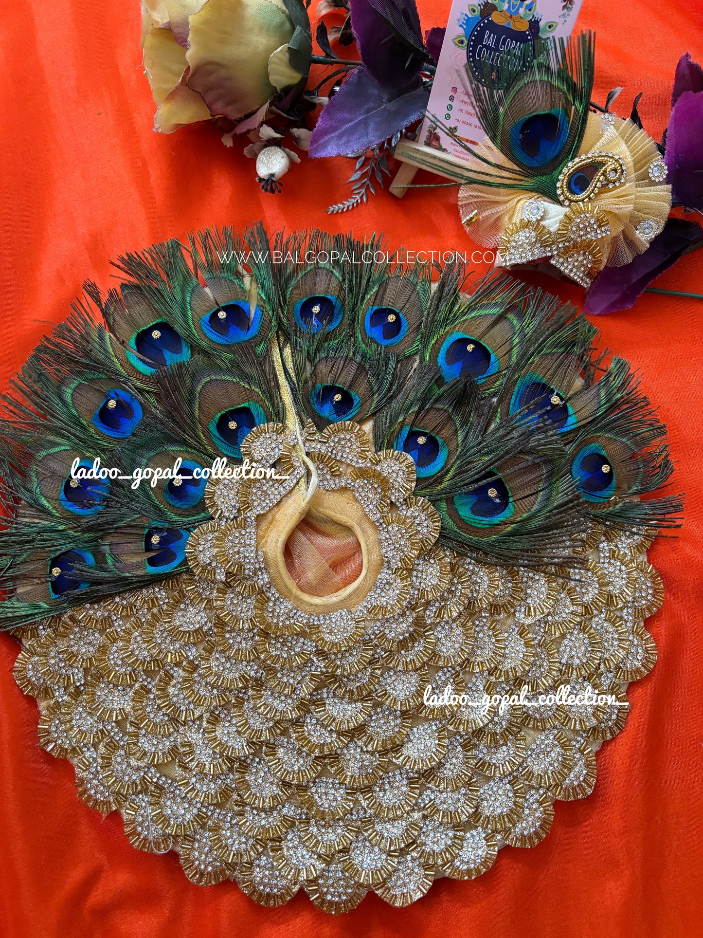 Swarn morpankhi poshak for laddu gopal