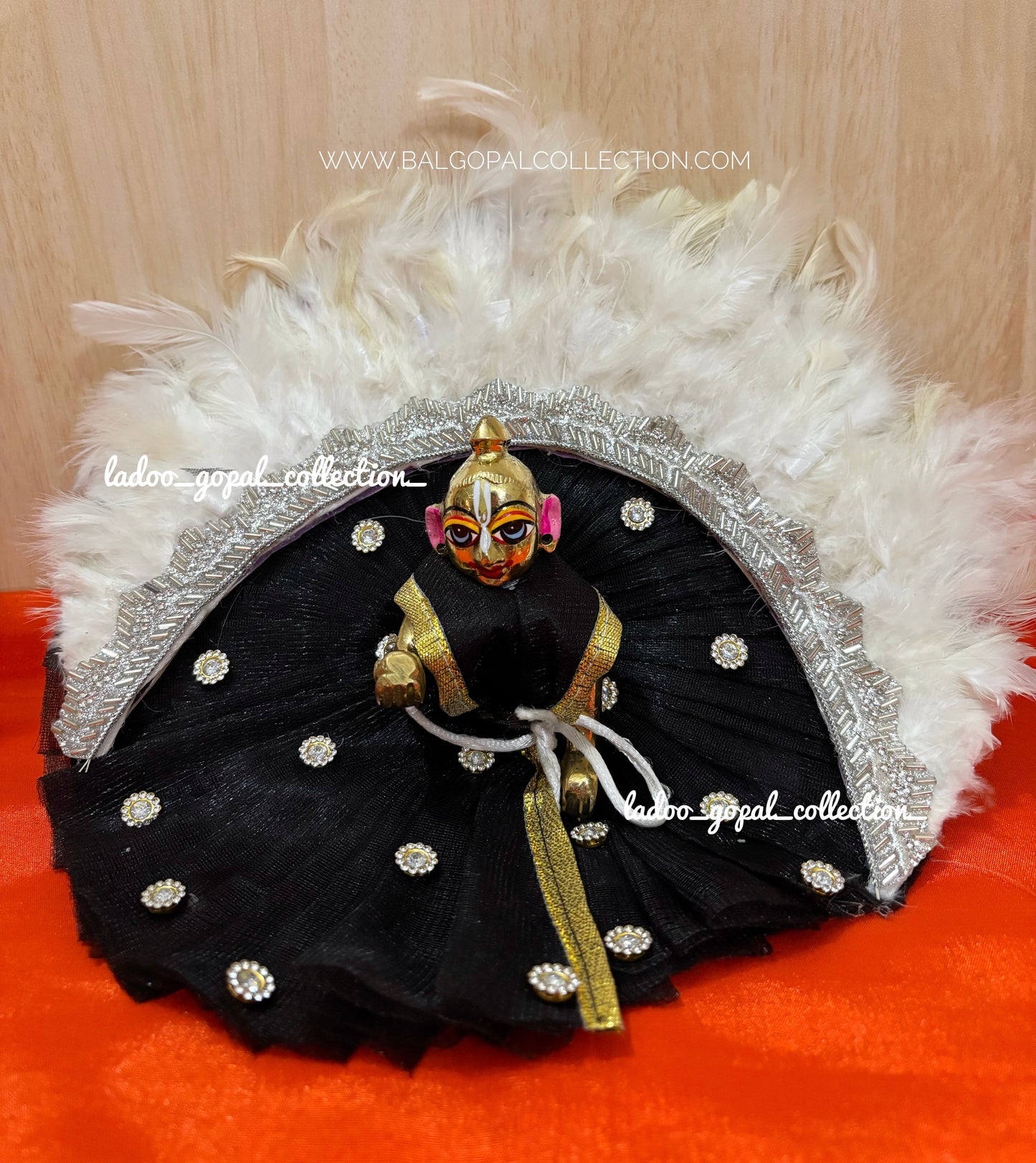 Black fur special poshak for laddu gopal