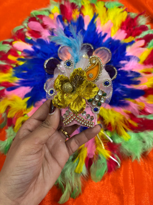 Colorful feather poshak for laddu gopal