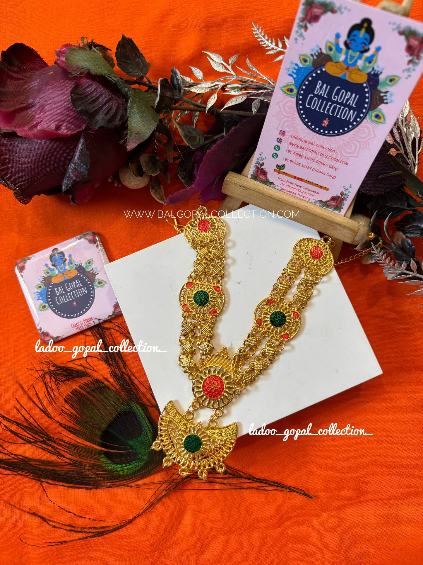 Gold mala for radha krishna