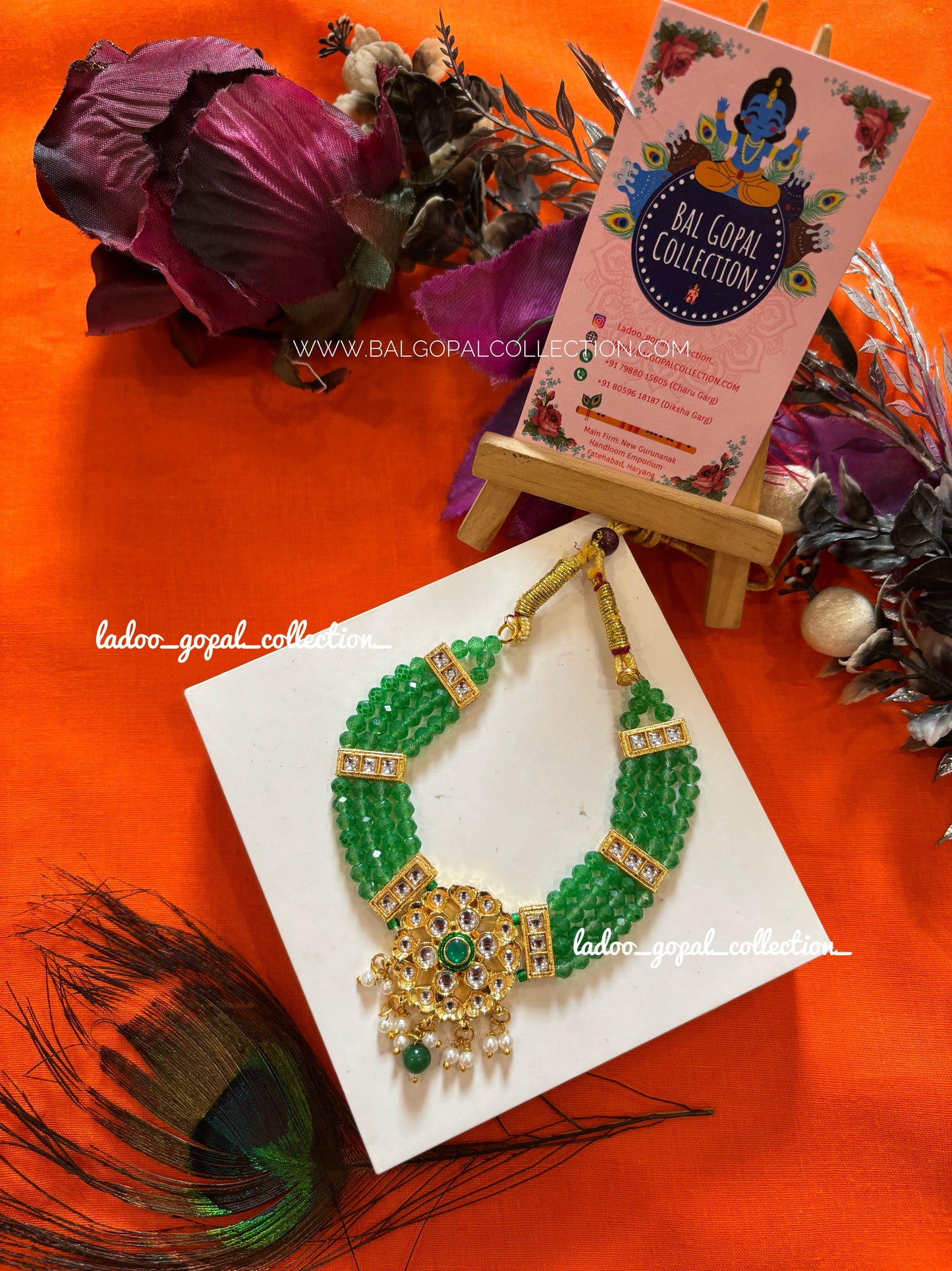 Premium Shahi kundan mala for laddu Gopal size 6-7-8