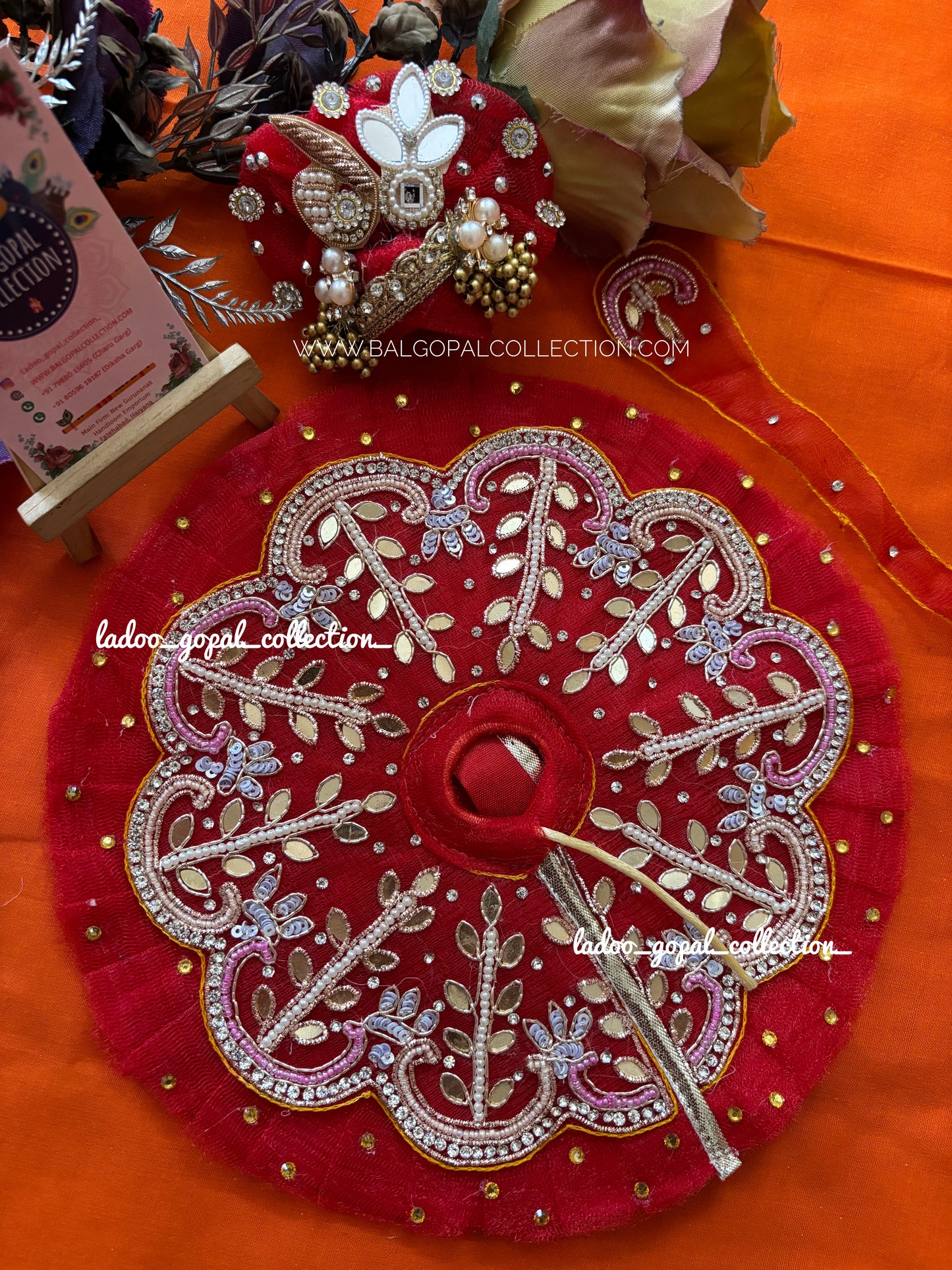 Heavy red poshak for laddu gopal