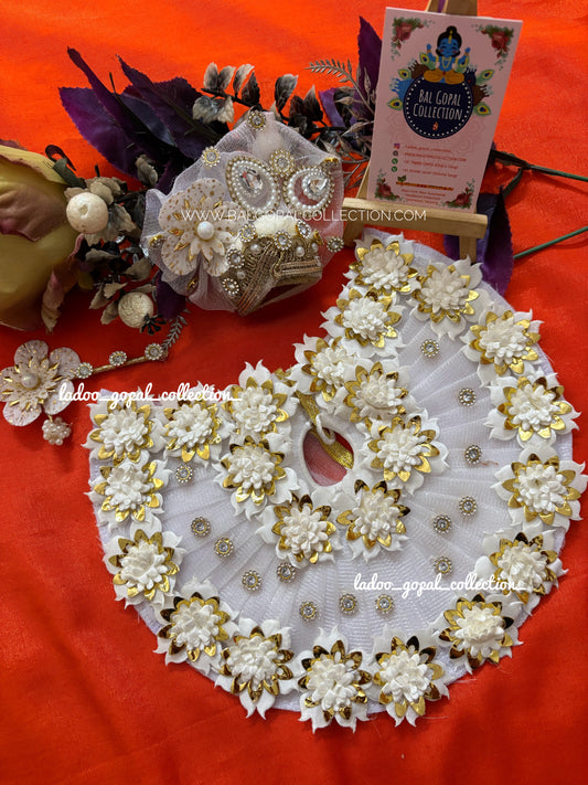 White moon laddu gopal poshak
