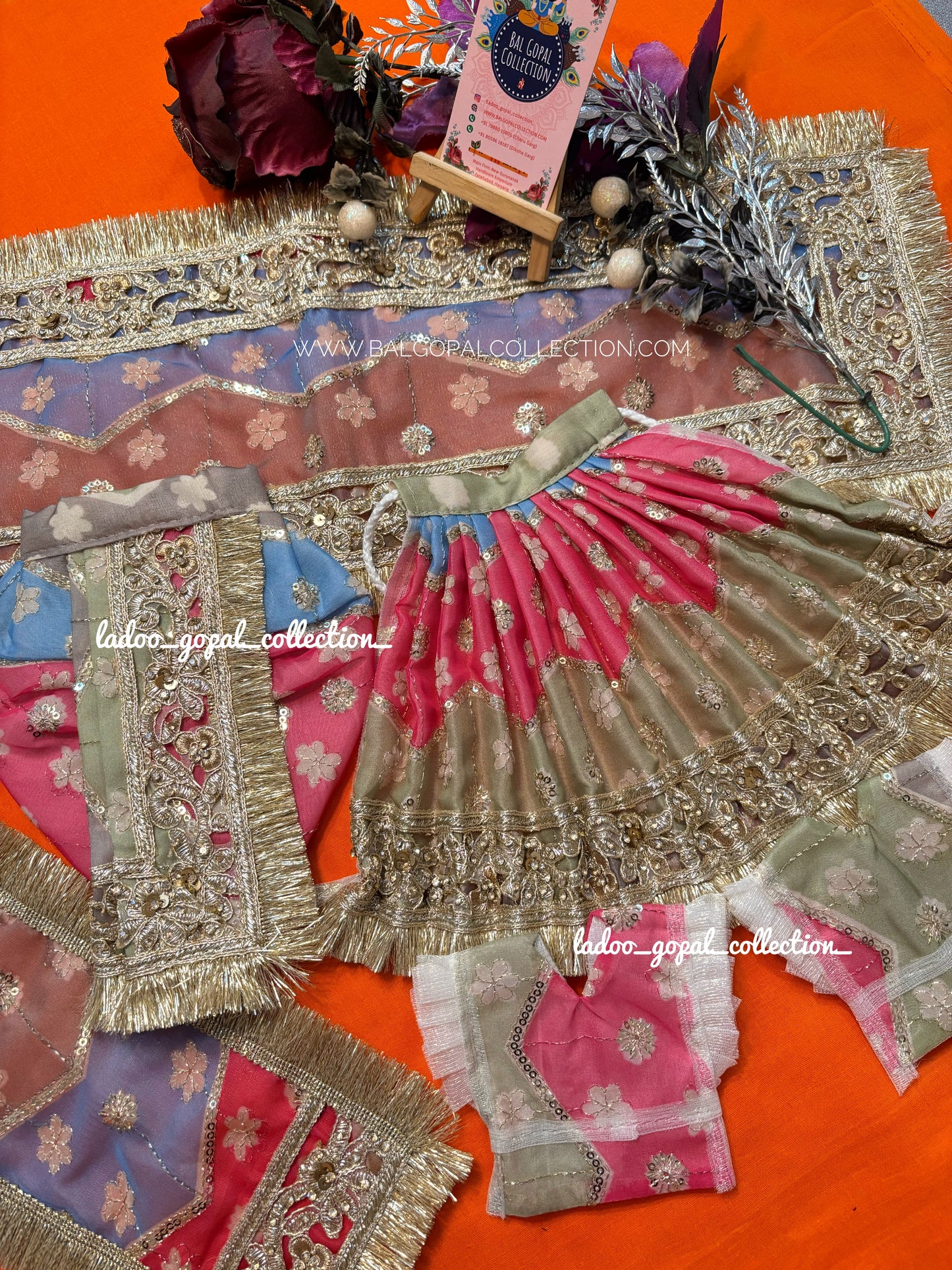Heavy Radha krishna poshak (7 inches)
