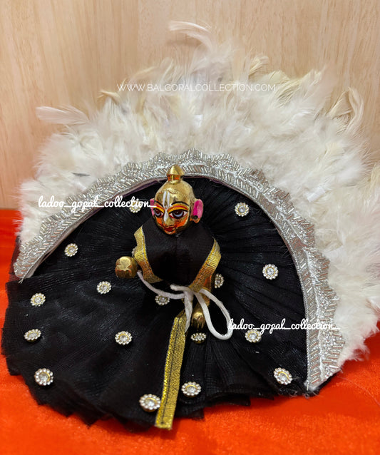 Black fur special poshak for laddu gopal