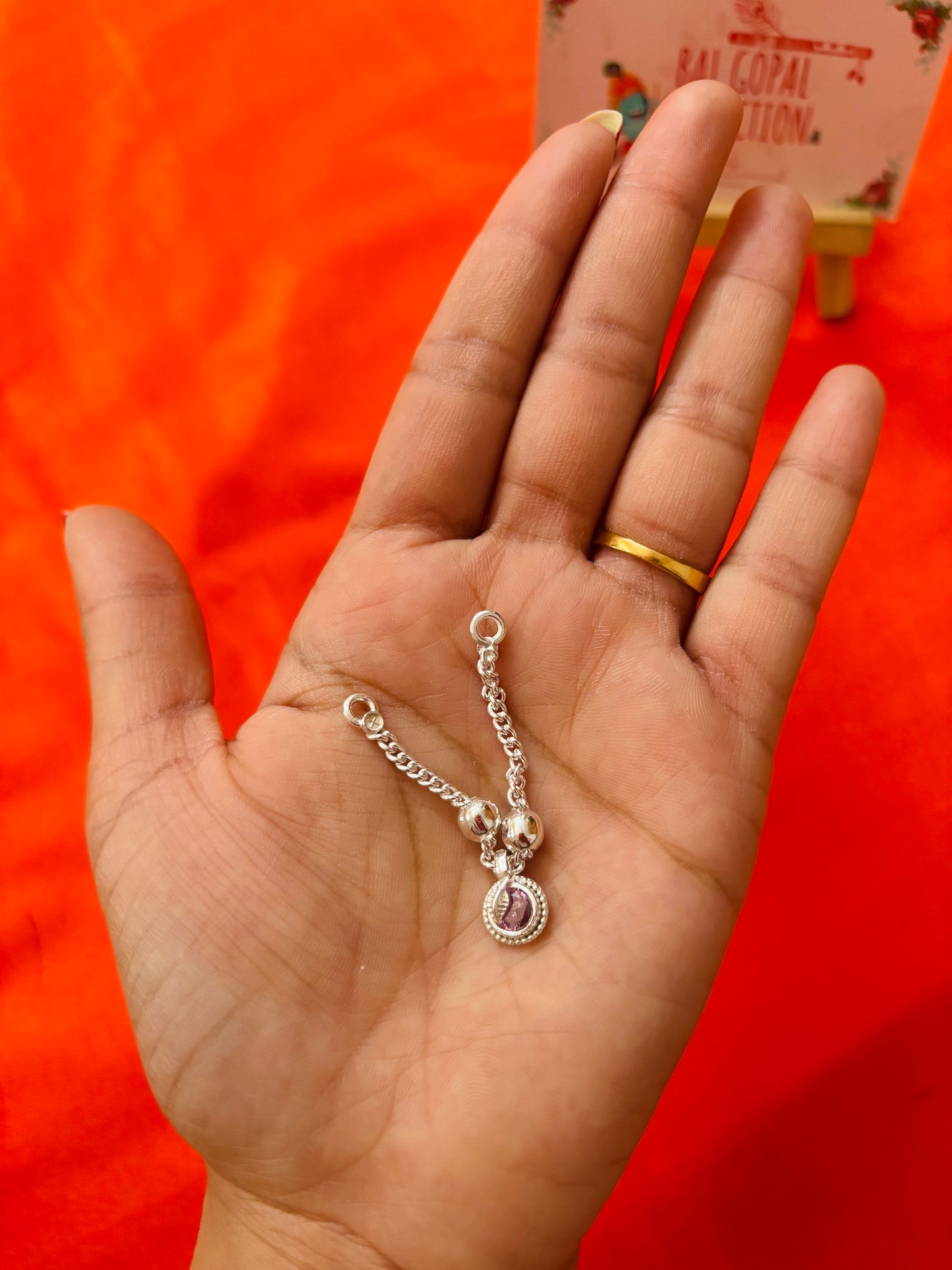 Pure silver chain for laddu gopal