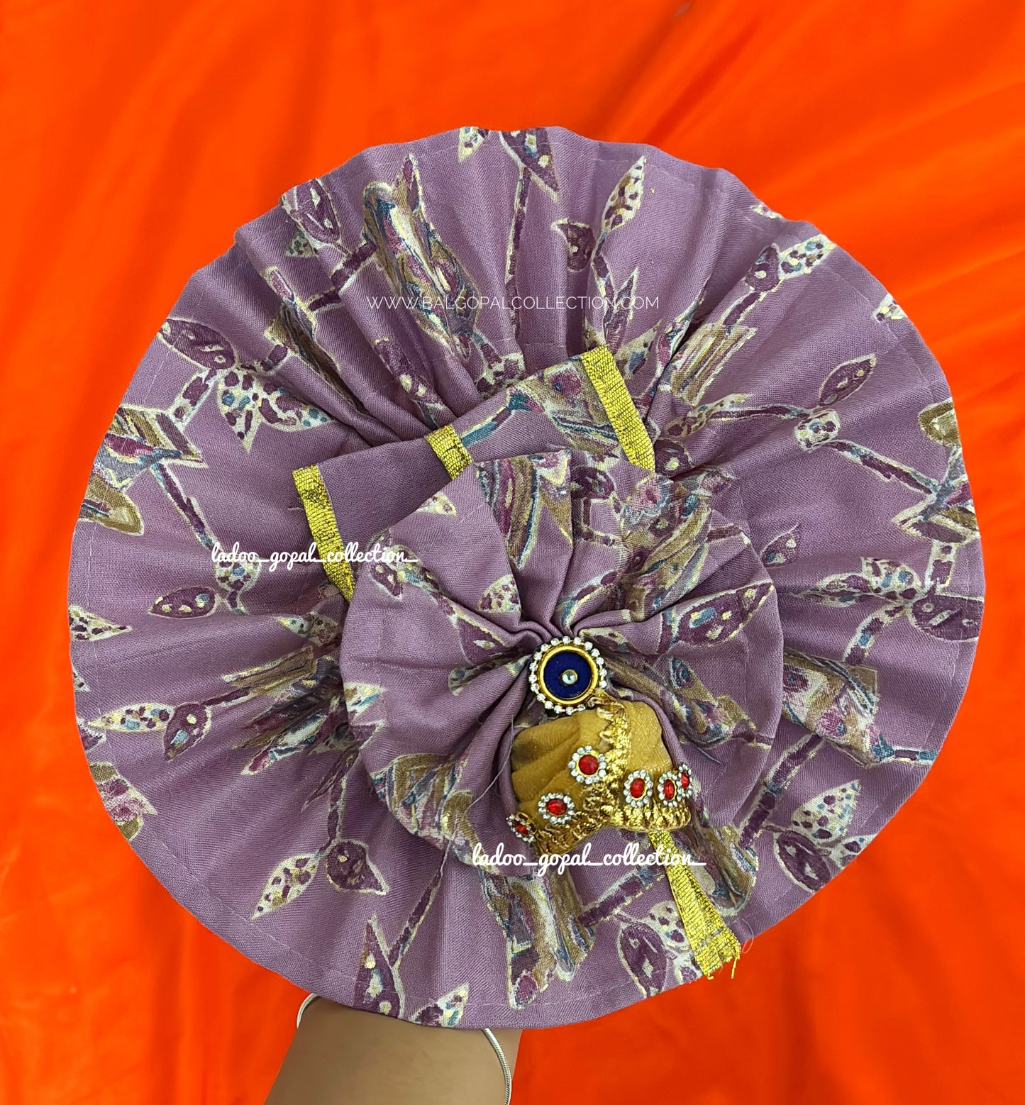 Heavy cotton poshak with pagdi for laddu gopal size 5